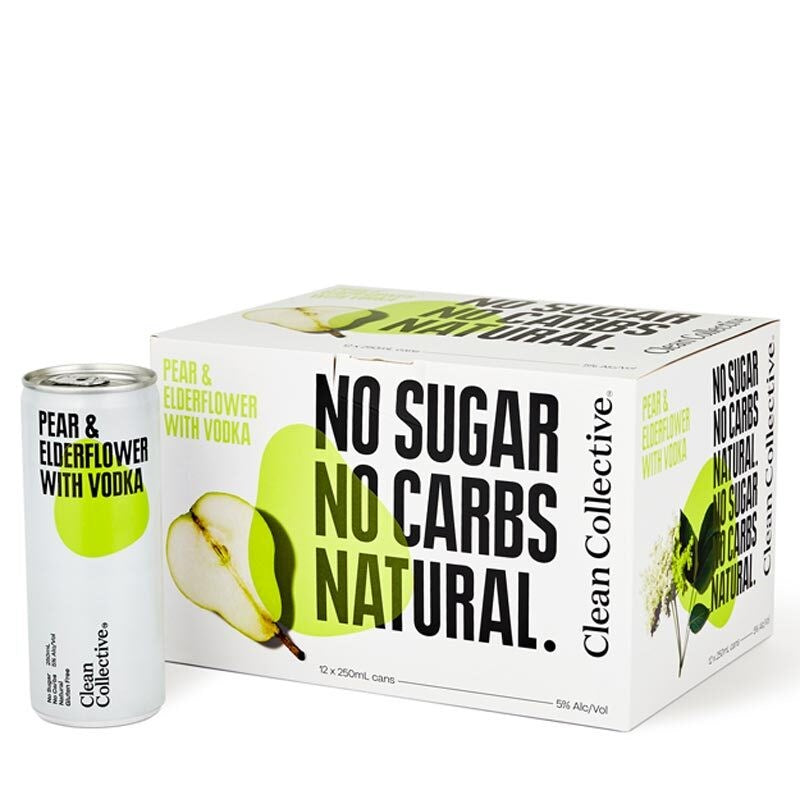 Clean Coll Pear Elderflower 12pk Cans