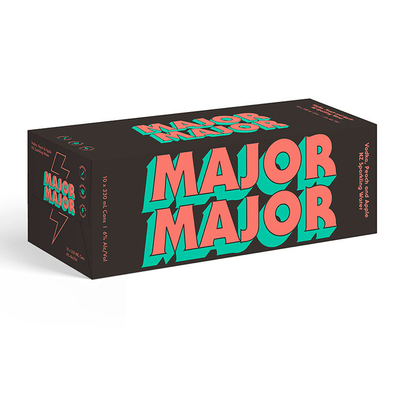Major Major Vodka Peach & Apple 6% 10x330ml Cans