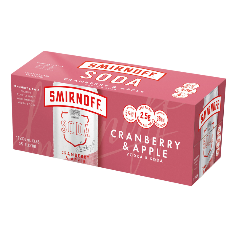Smirnoff Soda Cran Apl 10x330C