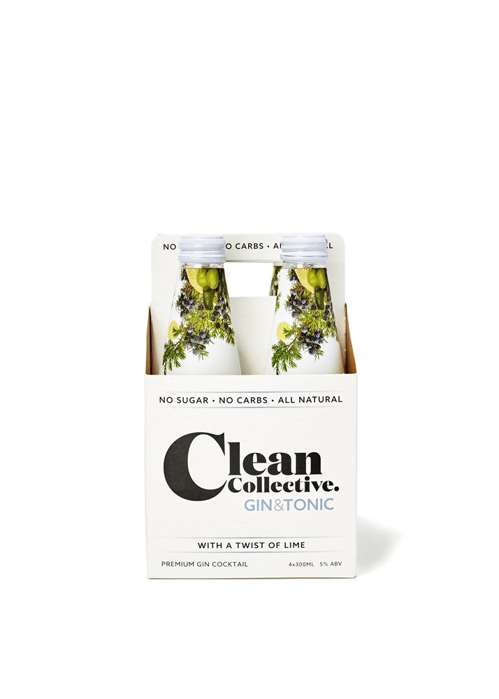Clean Coll Gin & Tonic 4x300ml - Liquor Library