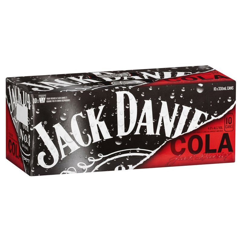 Jack Dans & Cola Can 10x330ml - Liquor Library