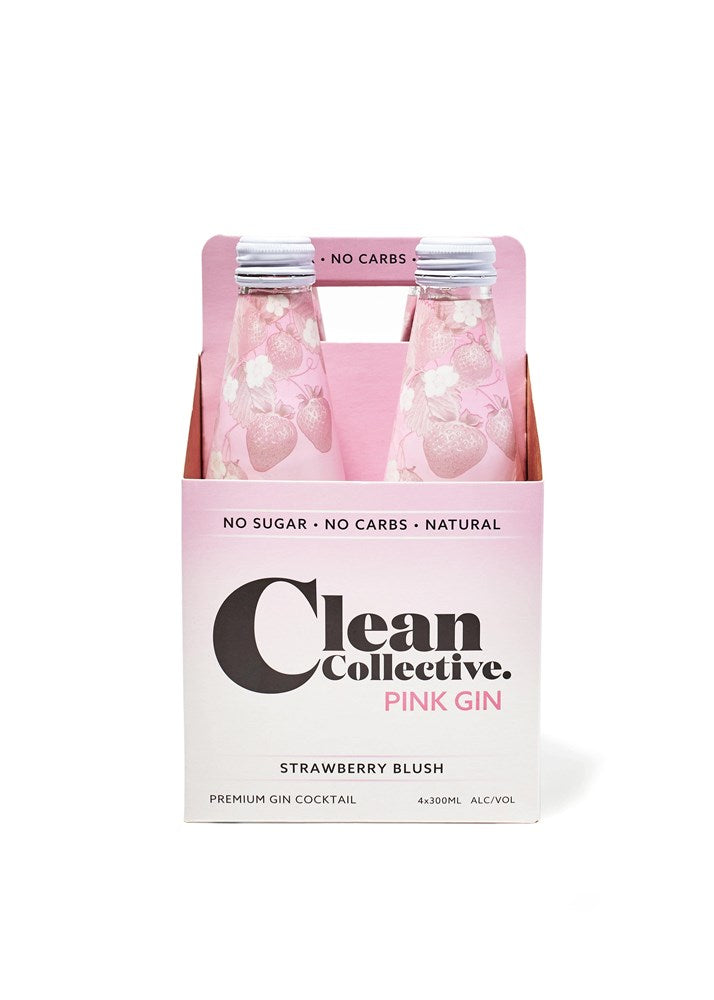 Clean Coll Pink Gin Straw 4x330ml