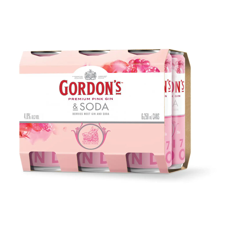 Gordons Pink Gin&Soda 6x250C - Liquor Library