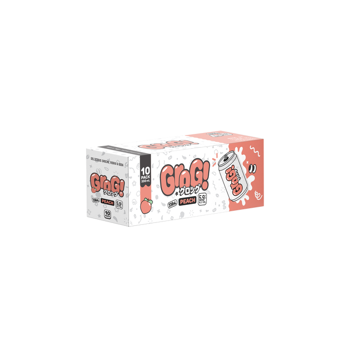 Grog Peach 10x330ml Cans - Liquor Library