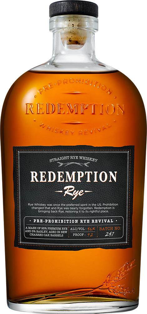 Redemption Rye 46% 700ml - Liquor Library