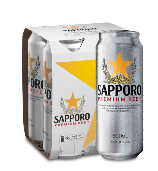Sapporo 5% 500ml Can