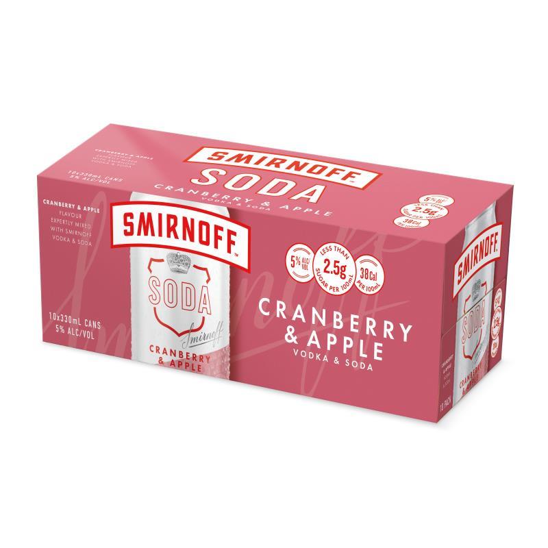 Smirnoff Soda Cran Apl 10x330C