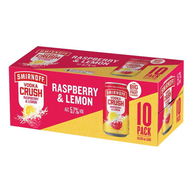 Smirnoff Crsh Rsp Lmn 10x330C