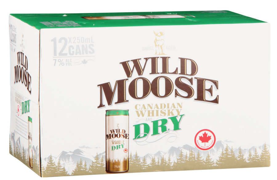 Wild Moose Dry 7% 12x250ml Can - Liquor Library