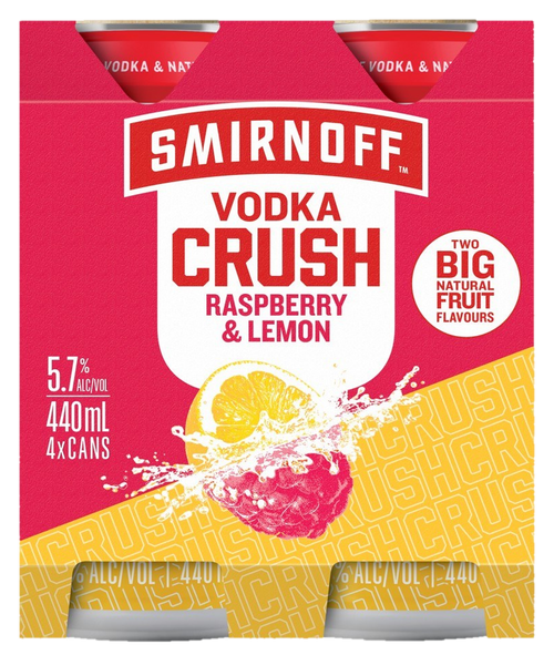 Smirnoff Crsh Rsp Lmn 4x440C