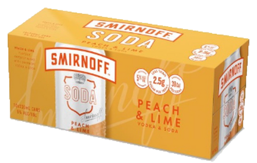 Smirnoff Soda Peach Lm 10x330C