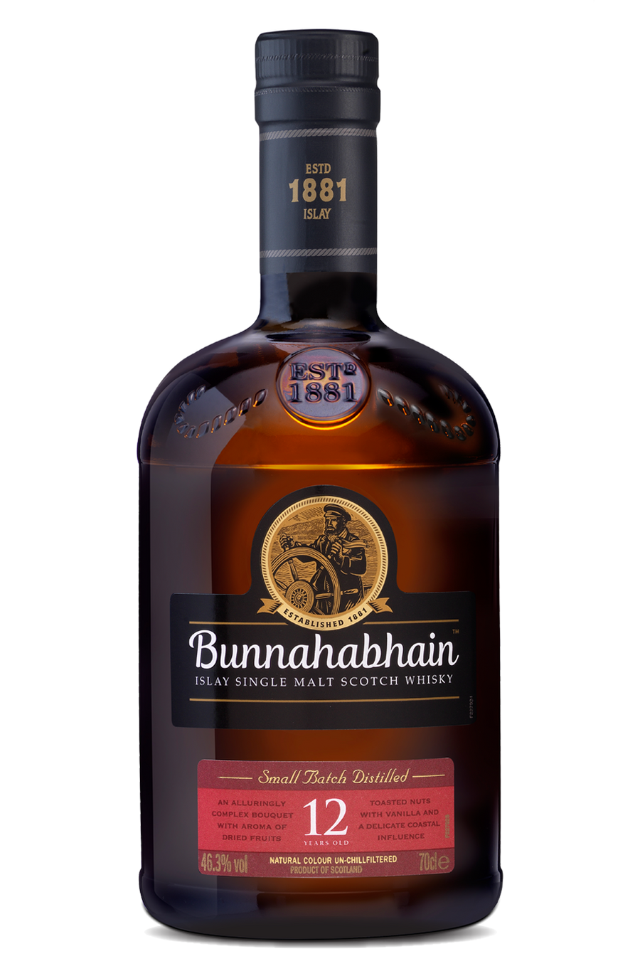Bunnahabhain 12 YO Islay Single Malt Scotch Whisky 46.3% 700ml - Liquor Library