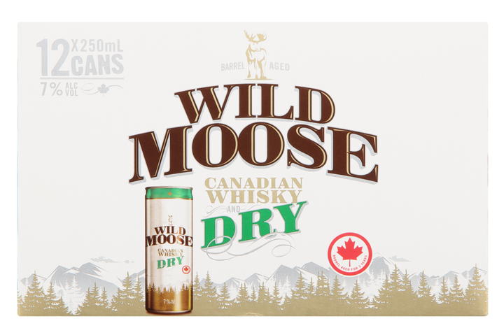 Wild Moose Dry 7% 12x250ml Can - Liquor Library