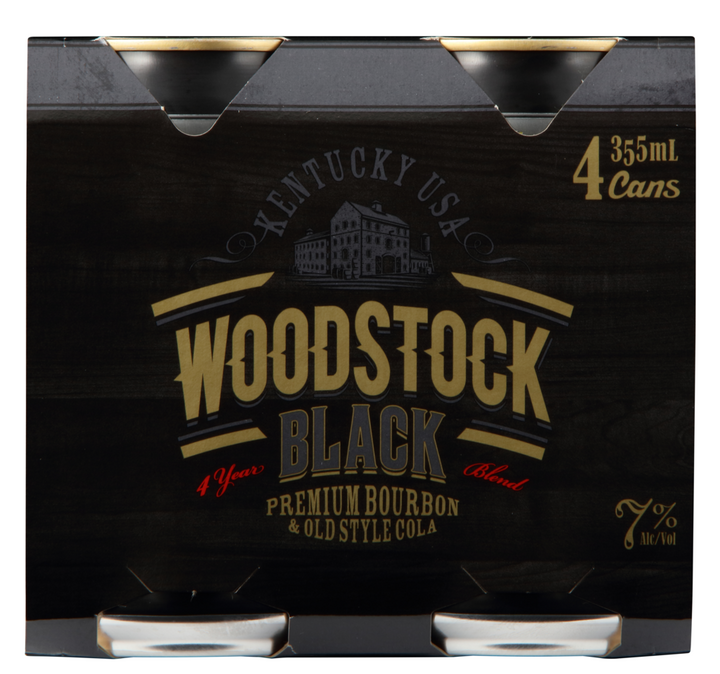 Woodstock Black 4x355ml Cans