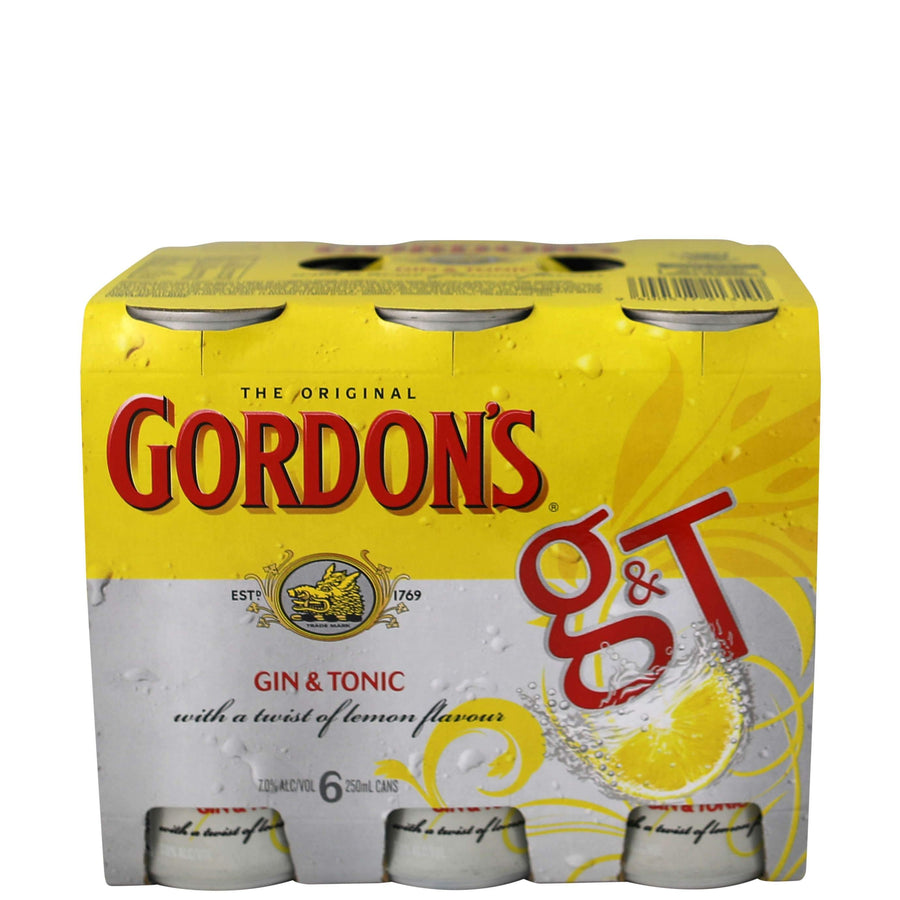 Gordons G&T 7% 4x6x250ml Cans - Liquor Library