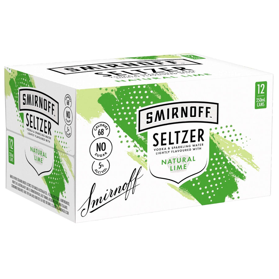 Smirnoff Seltzer Lime 12x250ml cans