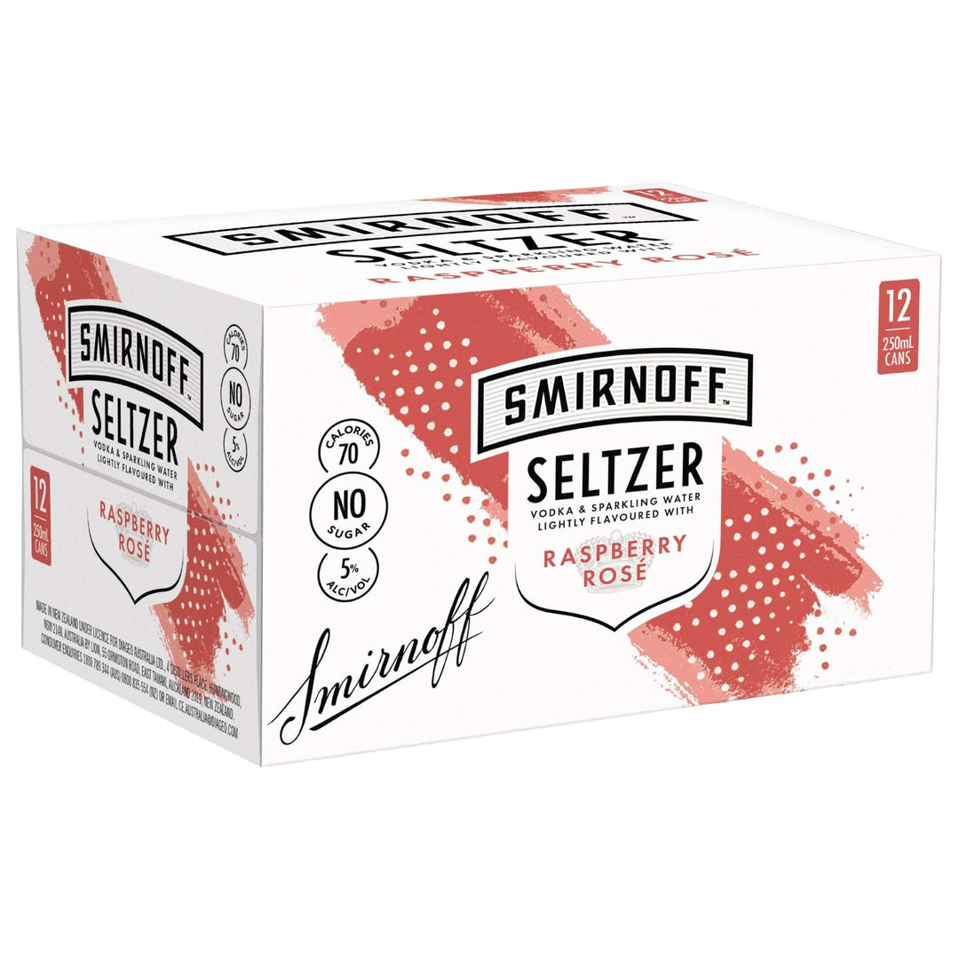 Smirnoff Seltzer Raspberry 12x250ml Cans